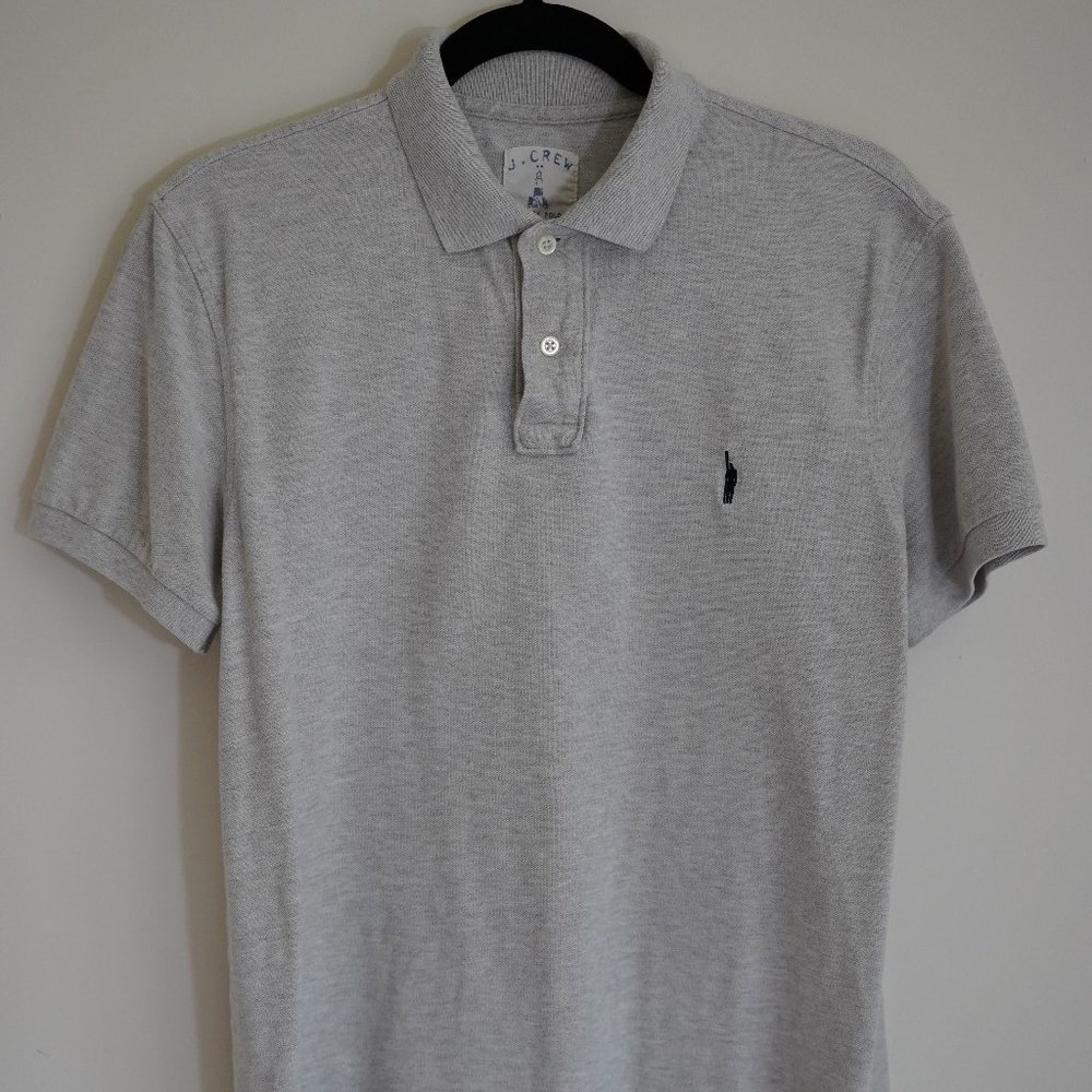 J. Crew Oatmeal Polo with Crew Man Logo | M
